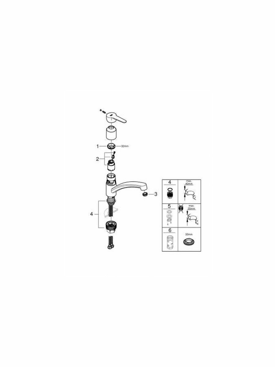 Смеситель Grohe BauEco для кухонной мойки - фото №4