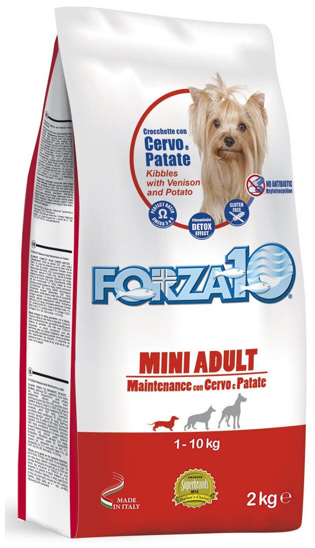 Сухой корм FORZA10 Mini Adult Maintenance для собак мелких пород с Олениной и картофелем