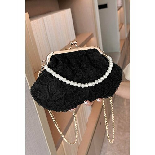 Сумка  клатч Неушанка, фактура рельефная, черный