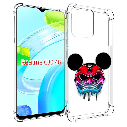 Чехол MyPads микки в маске для Realme C30 4G / Narzo 50i Prime задняя-панель-накладка-бампер