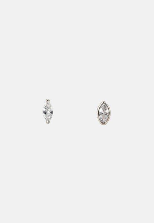 Серьги непарные Freeform Jewellery, искусственный камень, серебряный