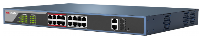 Неуправляемый PoE коммутатор DS-3E0318P-E(B) 16 портов