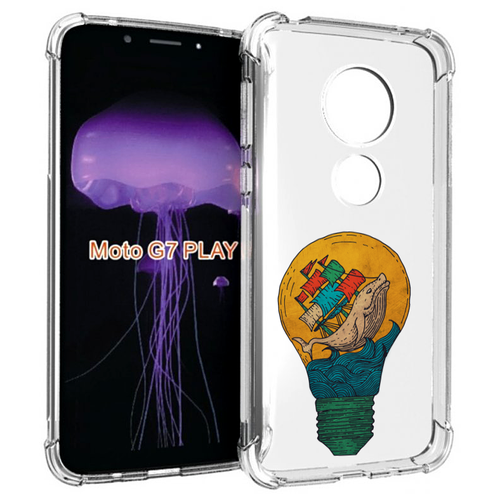 Чехол MyPads кит в лампочке с парусами для Motorola Moto G7 Play задняя-панель-накладка-бампер чехол mypads кит в лампочке с парусами для infinix hot 12 play задняя панель накладка бампер