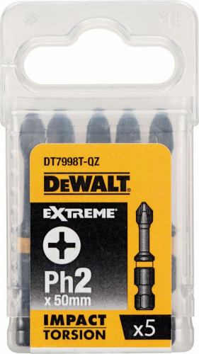 Бита DEWALT PH2х50мм (5шт) Impact Torsion DT7998T-QZ