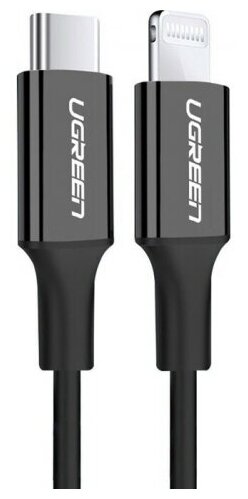 Кабель Ugreen USB-C - Lightning, 1 м, черный