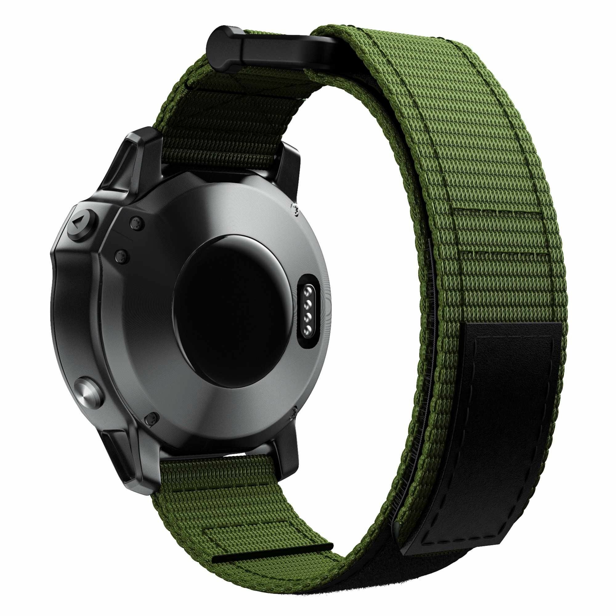 фото Нейлоновый эластичный ремешок 22 мм для Garmin Fenix 7/Fenix 6 Pro/Forerunner 935/945 с отверткой - черный
