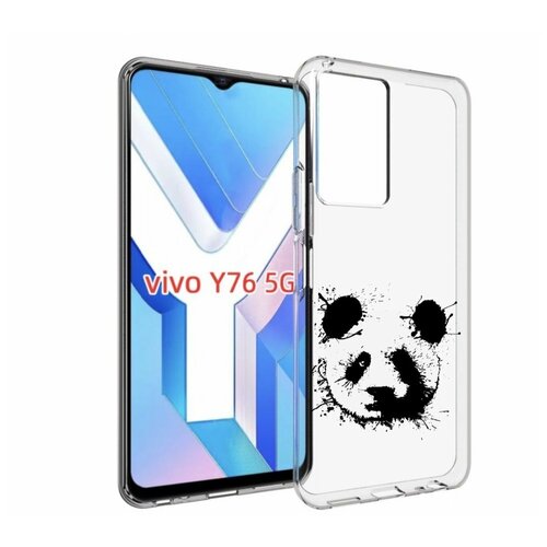 Чехол MyPads клякса-панда для Vivo Y76 5G задняя-панель-накладка-бампер