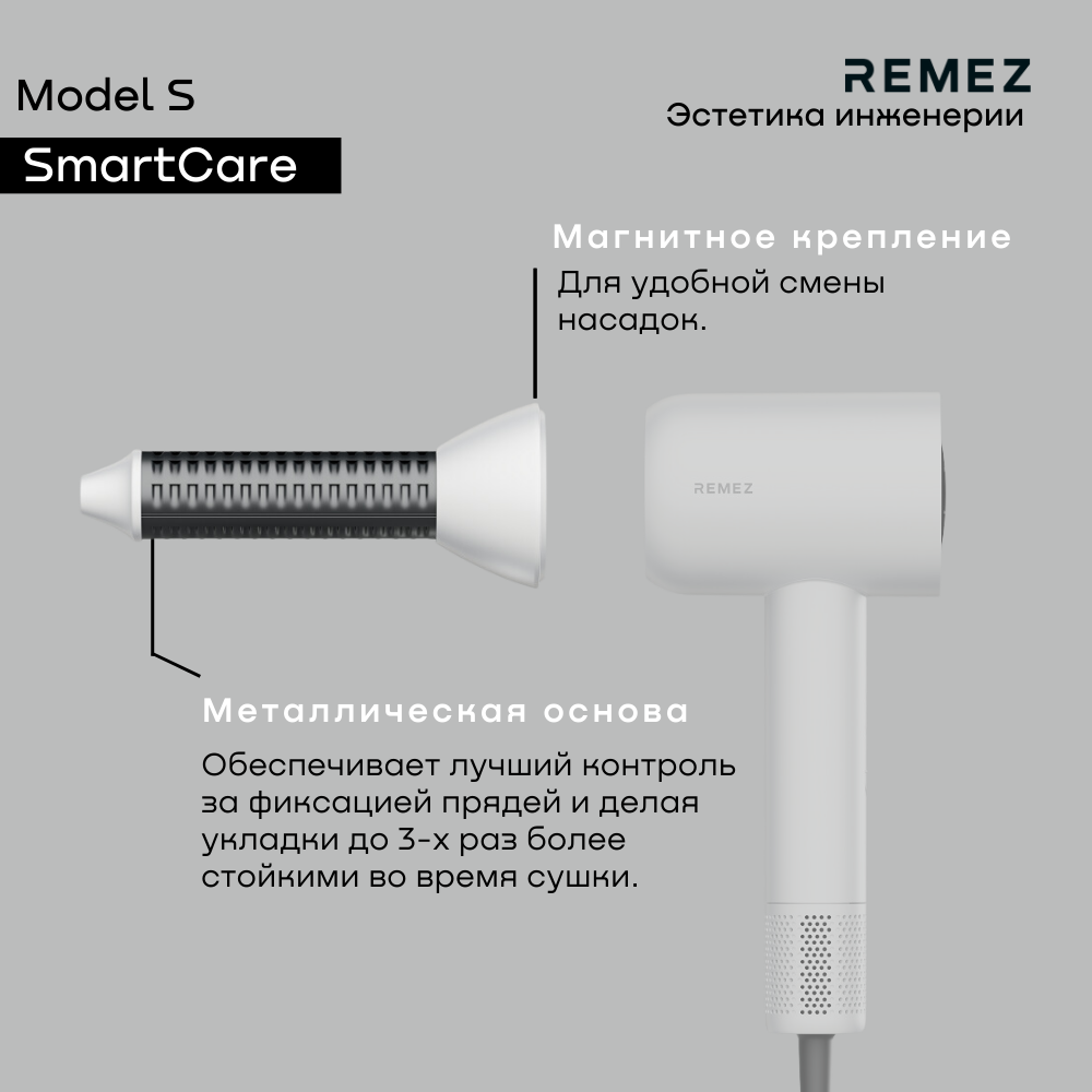 Фен-стайлер для волос профессиональный с насадками REMEZ Model S RMB-708 - фотография № 16