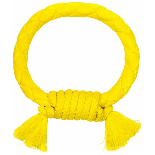 Игрушка для собак Playology хрустящее жевательное кольцо-канат DRI-TECH RING с ароматом курицы, желтый (0.25 кг)