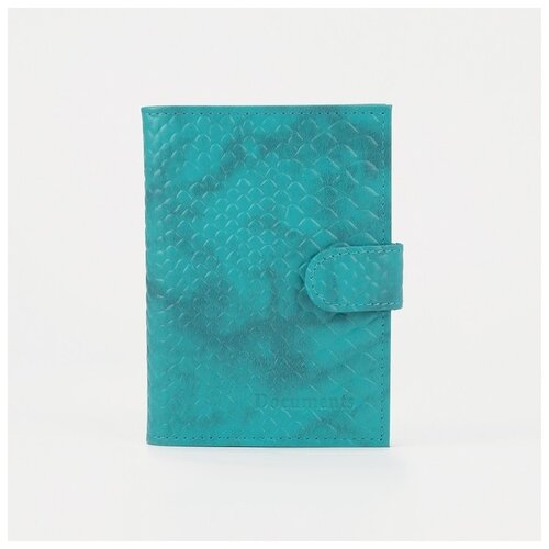Обложка для автодокументов CAYMAN, бирюзовый, синий для автодокументов textura натуральная кожа бирюзовый