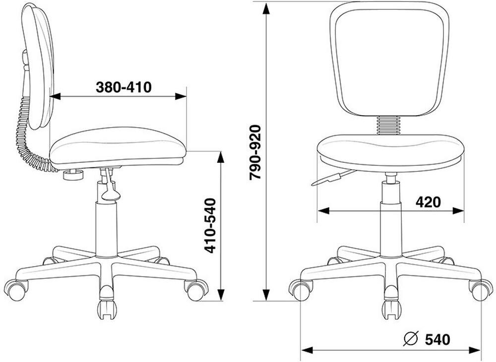 Кресло детское Бюрократ CH-204NX, на колесиках, ткань, фиолетовый [ch-204nx/stick-vio] - фото №8