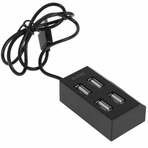 Разветвитель USB 20 Buro BU-HUB4-U20 4порт черный 337200₽