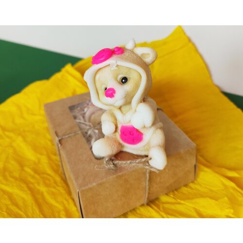 Мыло ручной работы Медвежонок в костюме коровки