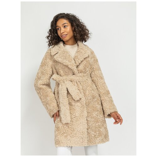 фото Пальто артикул 4-0312м-0288 размер 50 цвет бежевый electrastyle