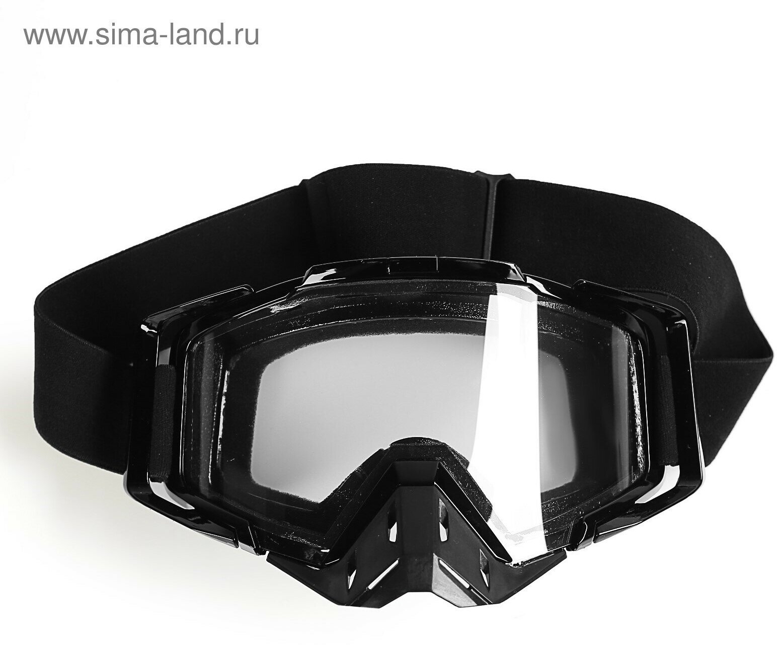 Очки-маска со съемной защитой носа стекло прозрачное черные