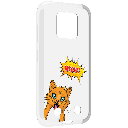 Чехол MyPads кот-мяу детский для Oukitel WP18 задняя-панель-накладка-бампер