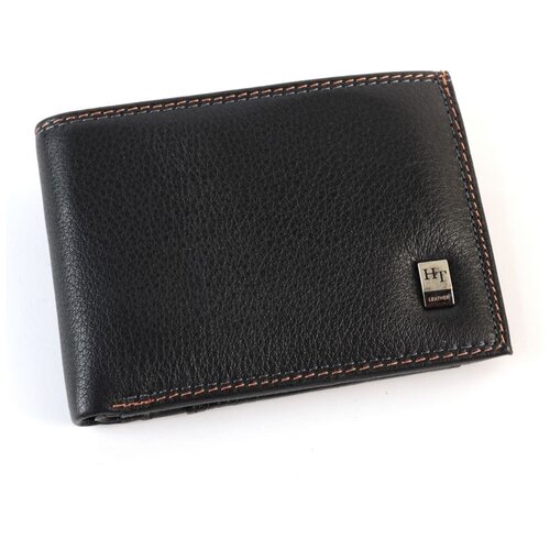 фото Мужское кожаное портмоне с отделением для купюр зажимом и монетницей нт 168-r24b блек ht