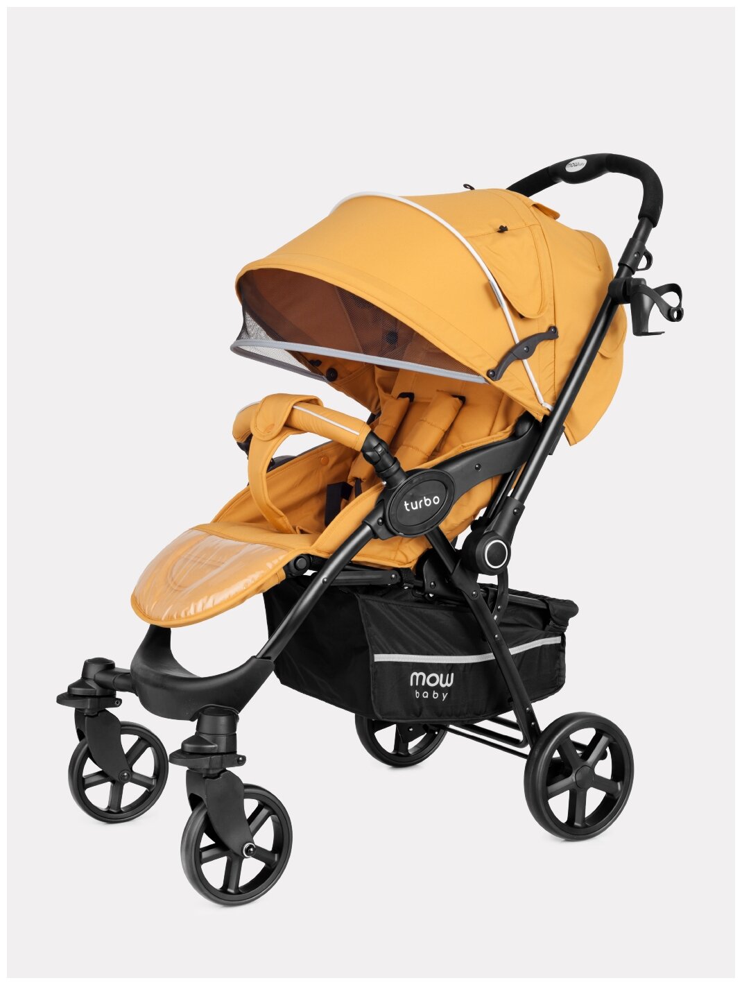 Коляска прогулочная детская MOWBABY TURBO MB020 с перекидной ручкой, Ginger