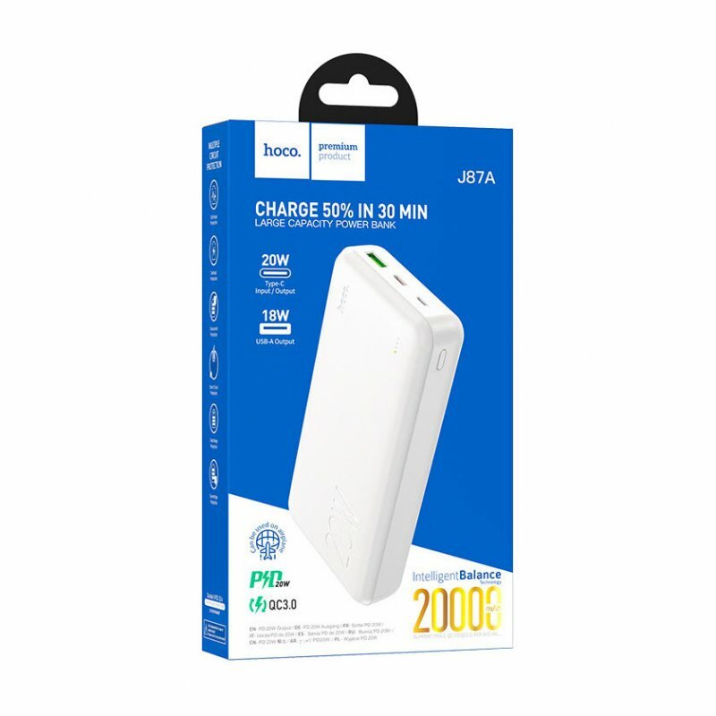 Power bank HOCO (6931474761040) J87A 20000mAh - белый