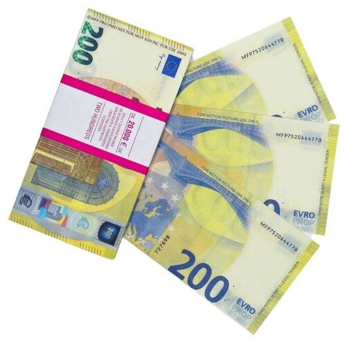Забавная пачка денег 200 евро, сувенирные деньги для розыгрышей и приколов