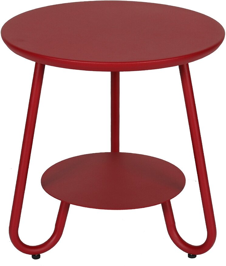 Столик журнальный прикроватный металлический круглый D50 см Stian красный, Bergenson Bjorn BB0000462 - фотография № 1