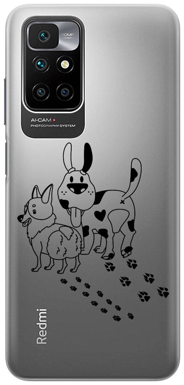Силиконовый чехол с принтом Funny doggies для Xiaomi Redmi 10 / Сяоми Редми 10