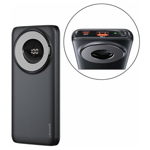 Внешний аккумулятор Usams Power Bank US-CD171 10000mAh MagSafe QC 30 PD LED Black 10KCD17101 УТ000030064 323700₽