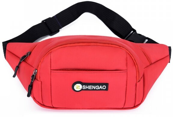 фото Сумка мужская женская "Объем" износостойкая, на пояс, на плечо, цвет красный