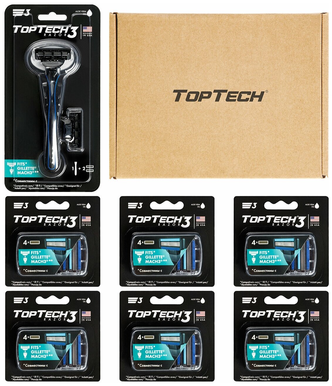 Бритва TopTech Razor 3 + 9 сменных кассет ТОПТЕХ - фото №18