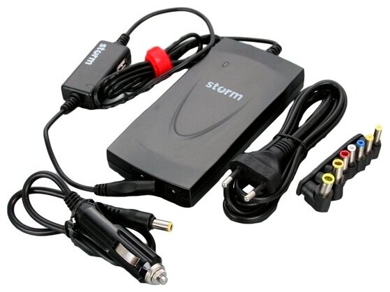 Адаптер питания от сети STM для ноутбуков DLU90, 90W, EU AC power cord& Car Cigaratte Plug, USB(2.1A)