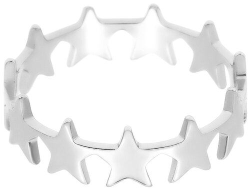 Кольцо Kalinka modern story, размер 16, белый, серебряный