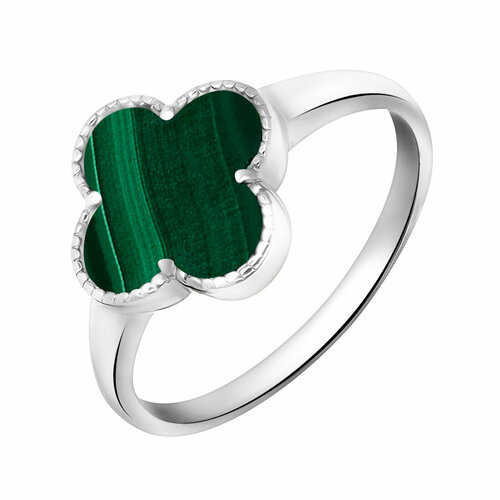 Кольцо Яхонт, серебро, 925 проба, малахит, размер 17, серебряный, зеленый браслет малахит размер 17 см зеленый