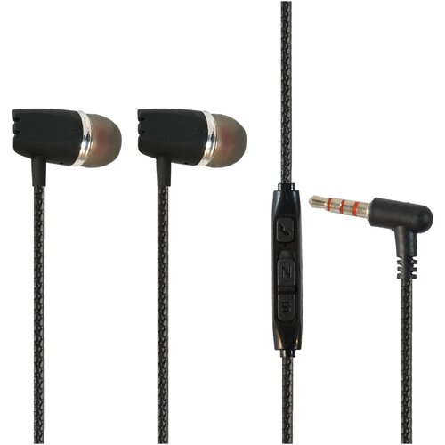 Наушники внутриканальные FaisON HP-140 Walk силикон микрофон кнопка ответа кабель 11м цвет чёрный серебряный 18400₽