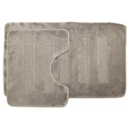 Набор ковриков для ванной комнаты Home Decor Unicolor 60х100см и 50х60см противоскользящий серый AQ.02.1574