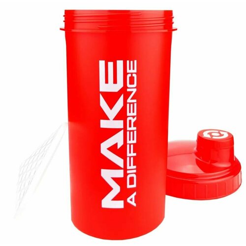 Шейкер Спортивный Scitec Nutrition Shaker 700 мл. с сеткой и мерной шкалой Make a Difference Красный