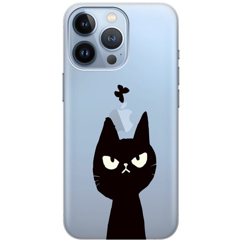 Силиконовый чехол на Apple iPhone 13 Pro Max / Эпл Айфон 13 Про Макс с рисунком Disgruntled Cat чехол книжка на xiaomi 13 pro сяоми 13 про с 3d принтом disgruntled cat красный