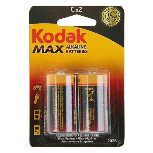 Батарейка щелочная Kodak C (R14, LR14, 343) 2шт батарейка kodak lr14 c блистер 2шт