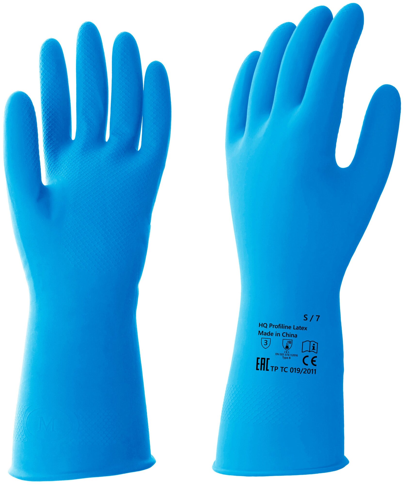 Перчатки хозяйственные латексные синие L