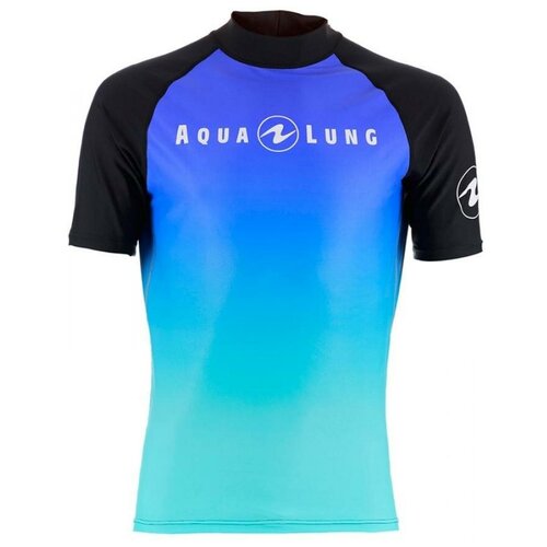 Лайкровая гидромайка с коротким рукавом Aqua Lung Black Frozen Blue Men