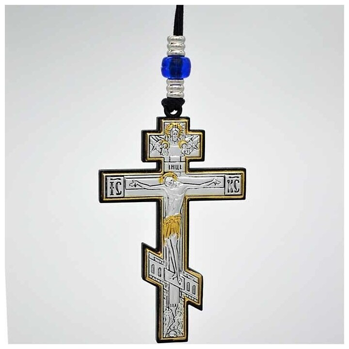 Крест Распятие Иисуса Христа. Подвесная автомобильная икона.