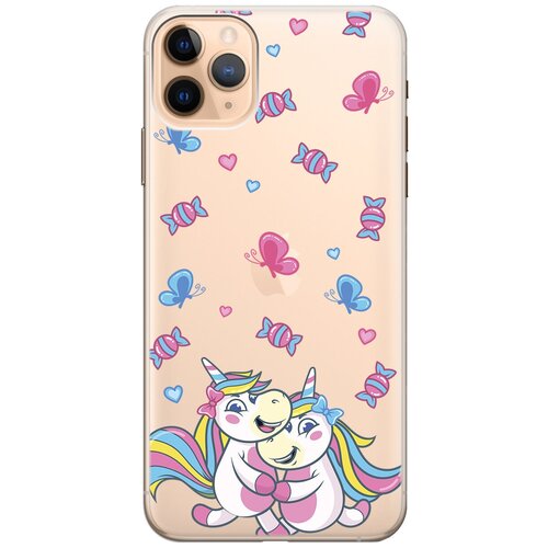 Силиконовый чехол на Apple iPhone 11 Pro Max / Эпл Айфон 11 Про Макс с рисунком Unicorns and Candies силиконовый чехол на apple iphone 14 pro max эпл айфон 14 про макс с рисунком unicorns and candies soft touch розовый