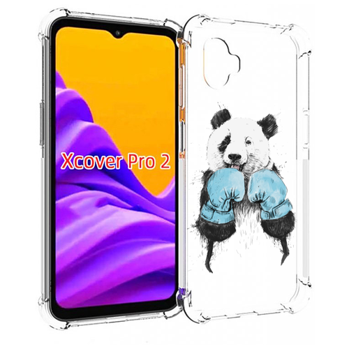 чехол mypads панда с суши для samsung galaxy xcover pro 1 задняя панель накладка бампер Чехол MyPads панда боксер для Samsung Galaxy Xcover Pro 2 задняя-панель-накладка-бампер