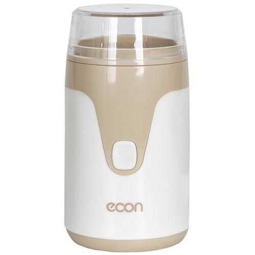 кофемолка econ eco 1510cg мощность 150вт емкость контейнера для кофе 60гр Кофемолка ECON ECO-1511CG, белый с бежевым