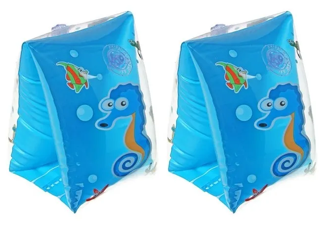 Нарукавники детские для плавания морской МИР 21X13 см голубые ПВХ