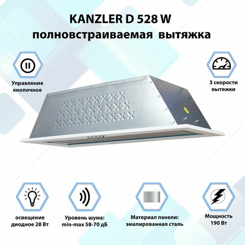 Вытяжка встраиваемая кухонная Kanzler D 528 W белый 1443000₽