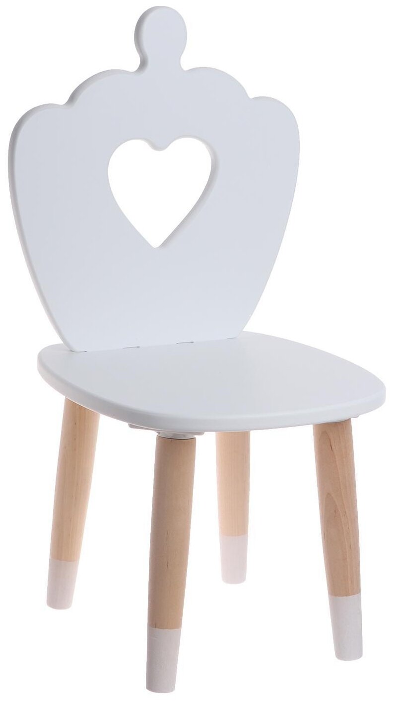 Детская мебель стул детский деревянный Мега Тойс Сердце - фотография № 1