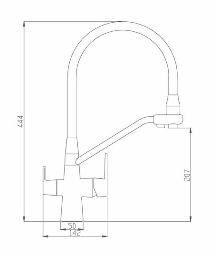 Смеситель Haiba HB76855-7 для кухни черный - фотография № 12