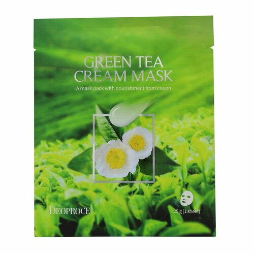 DEOPROCE GREEN TEA CREAM MASK Тканевая маска для лица с кремовой пропиткой с экстрактом зелёного чая 25мл