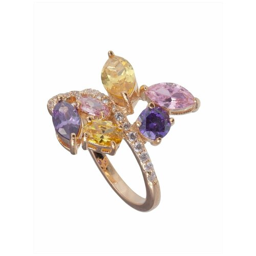 Кольцо помолвочное Lotus Jewelry, фианит, размер 19, мультиколор кольцо lotus jewelry фианит размер 19 мультиколор