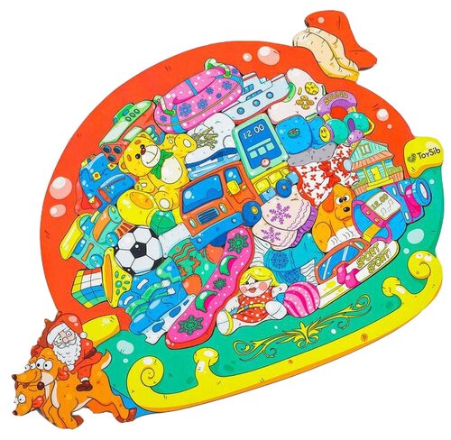 Пазл ToySib Сани с подарками, 5400615, 30 дет., разноцветный